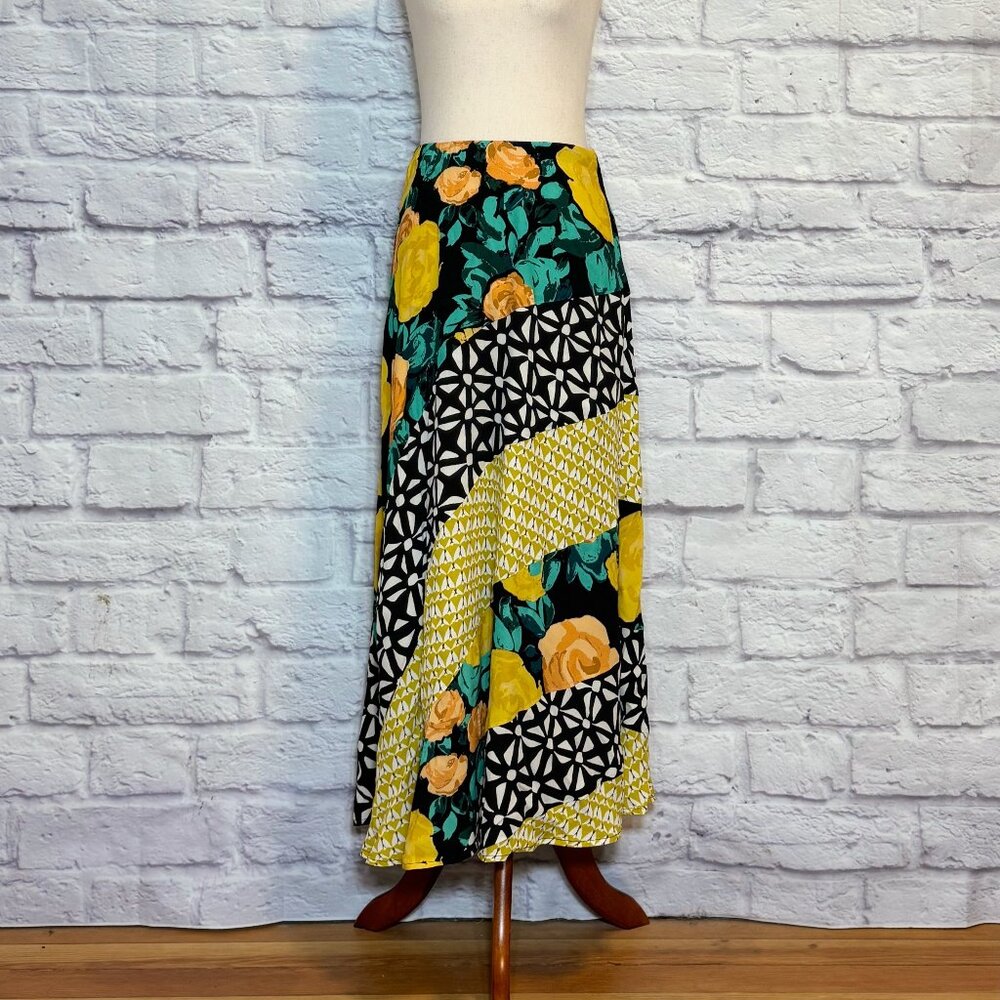 Anthropologie Plenty by Tracy Reese Floral Patchwork Maxi Skirt